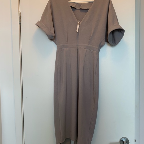 ASOS Wiggle Dress Split Front Dusty lilac - size 4 - Picture 2 of 3